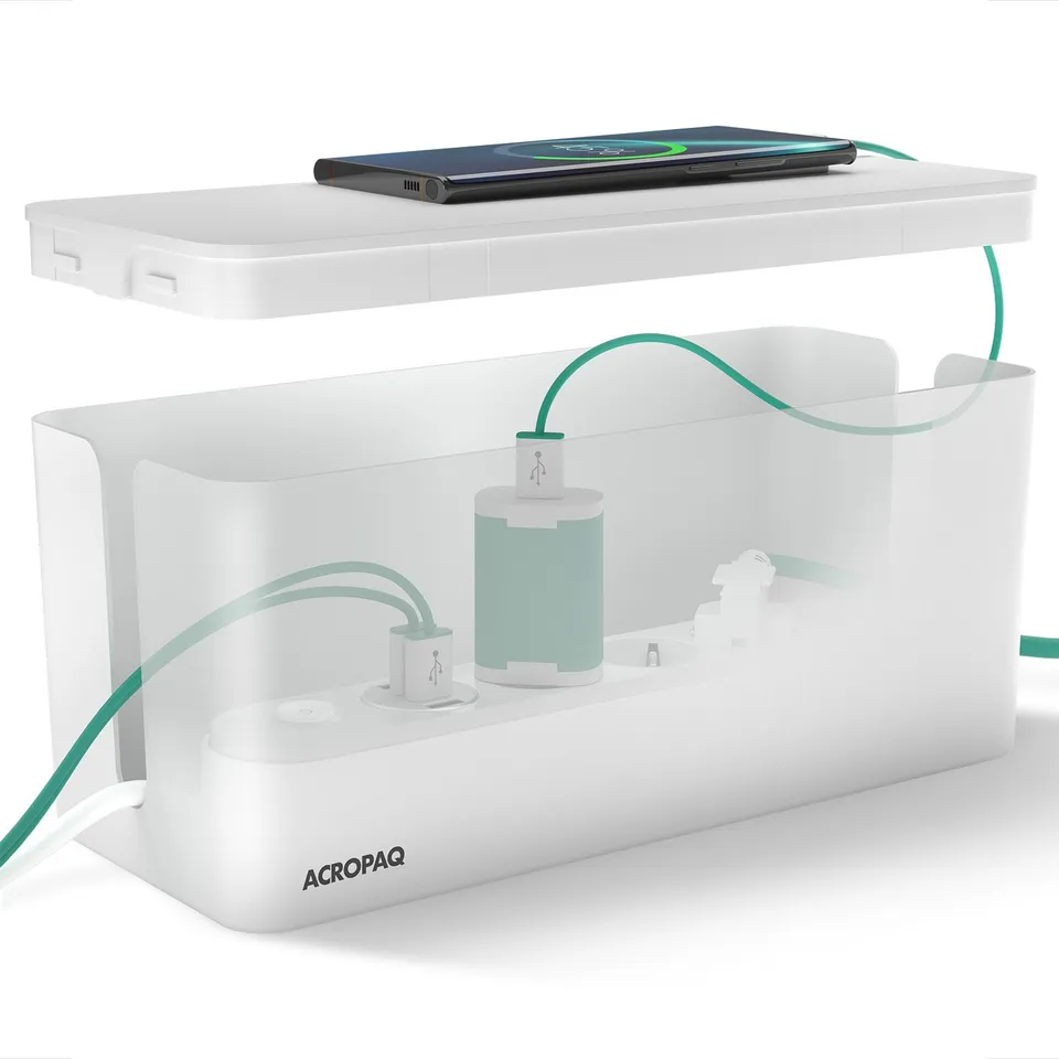 acropaq-kabelbox-mittel-wei-mehrfachstecker-organizer image 1