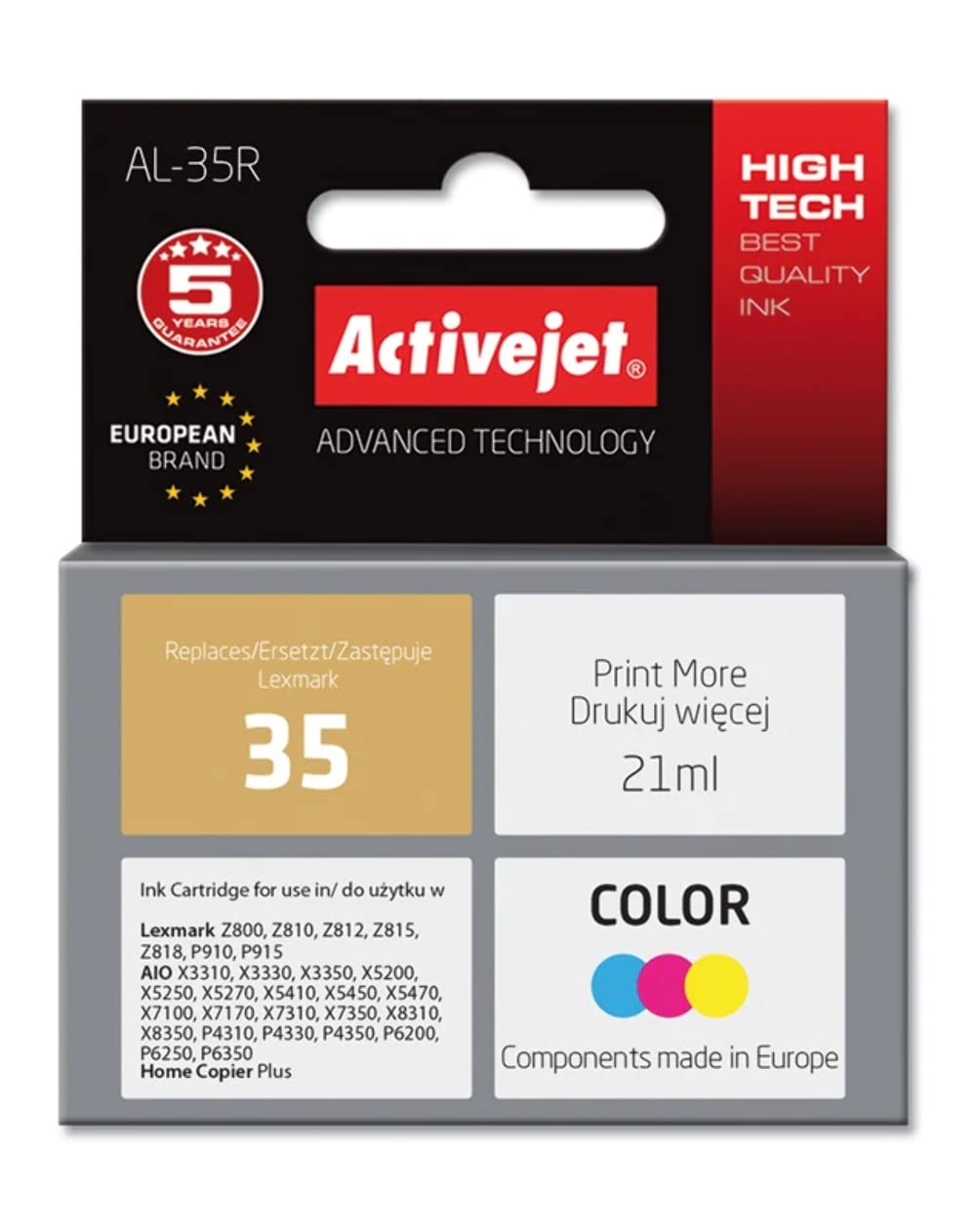 activejet-al-35r-tintenpatrone-farbig-lexmark-35-21ml image 2