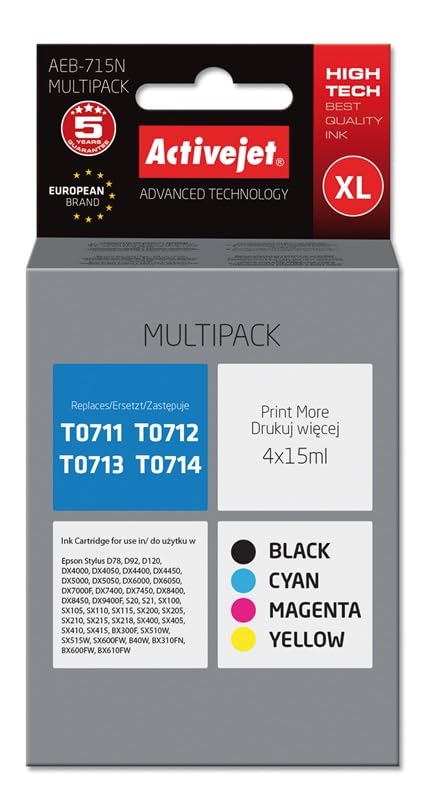 activejet-aeb-715n-tintenpatrone-cmyk-4er-pack-f-r-epson-t0715 image 1