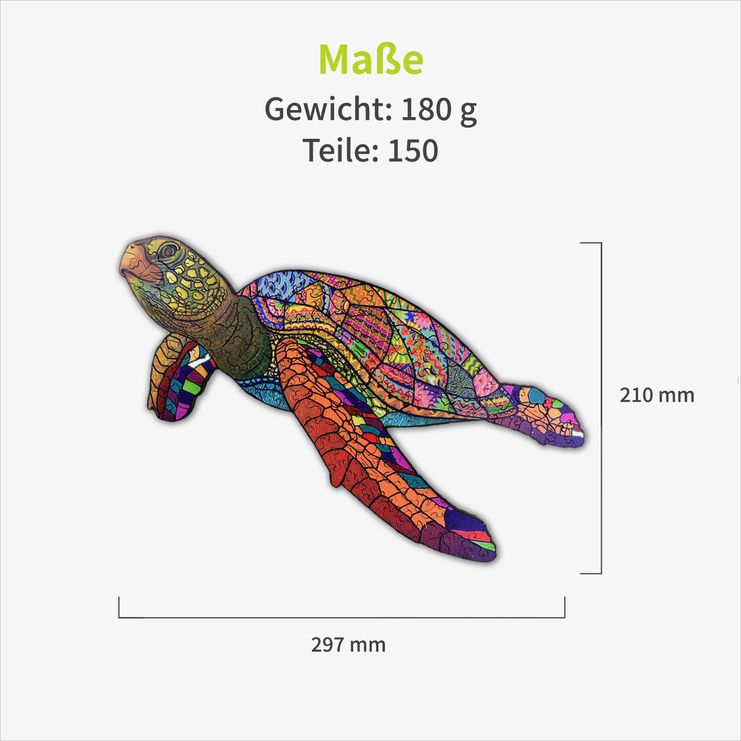acropaq-puzzles-holzpuzzle-schildkr-te-150-teile-a4-geschenk image 8