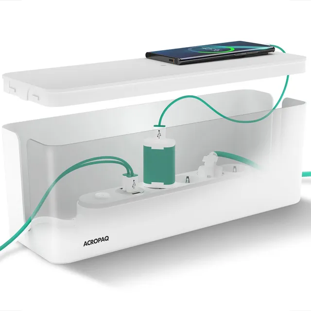 acropaq-arbeitsergonomie-kabelbox-gro-wei-steckerleistenbox image 1