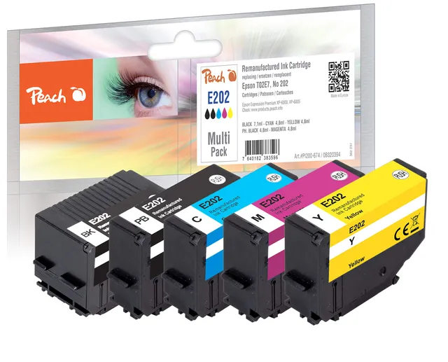 peach-pbp-e202-druckerpatronen-5er-spar-pack-xp-6000-color image 1
