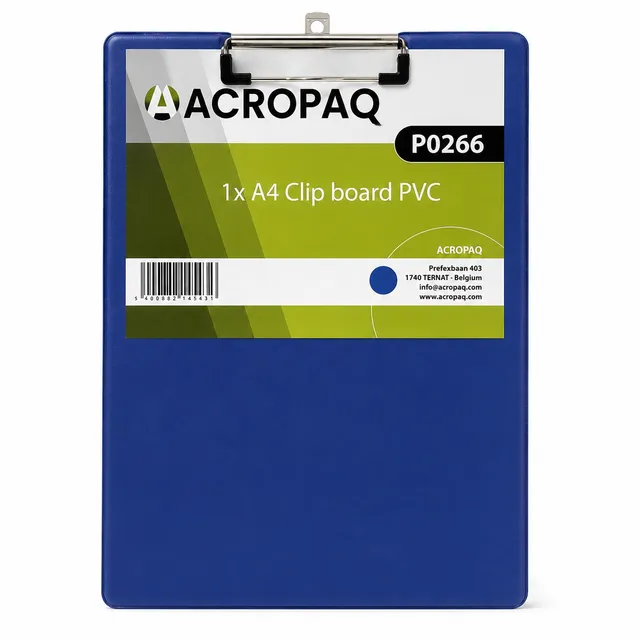 acropaq-klemmbrett-a4-klemmboard-dunkelblau-pvc-80-blatt image 1