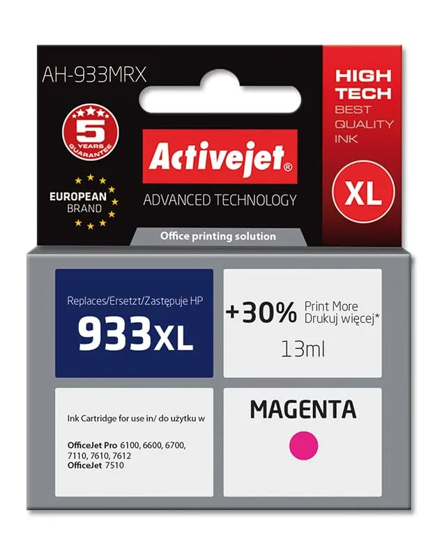 activejet-ah-933mrx-tintenpatrone-magenta-13-ml-f-r-hp-933xl image 1