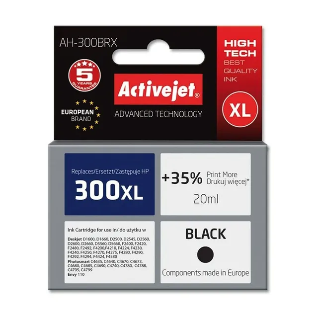 activejet-ink-ah-300brx-tintenpatrone-hp-300xl-schwarz image 1