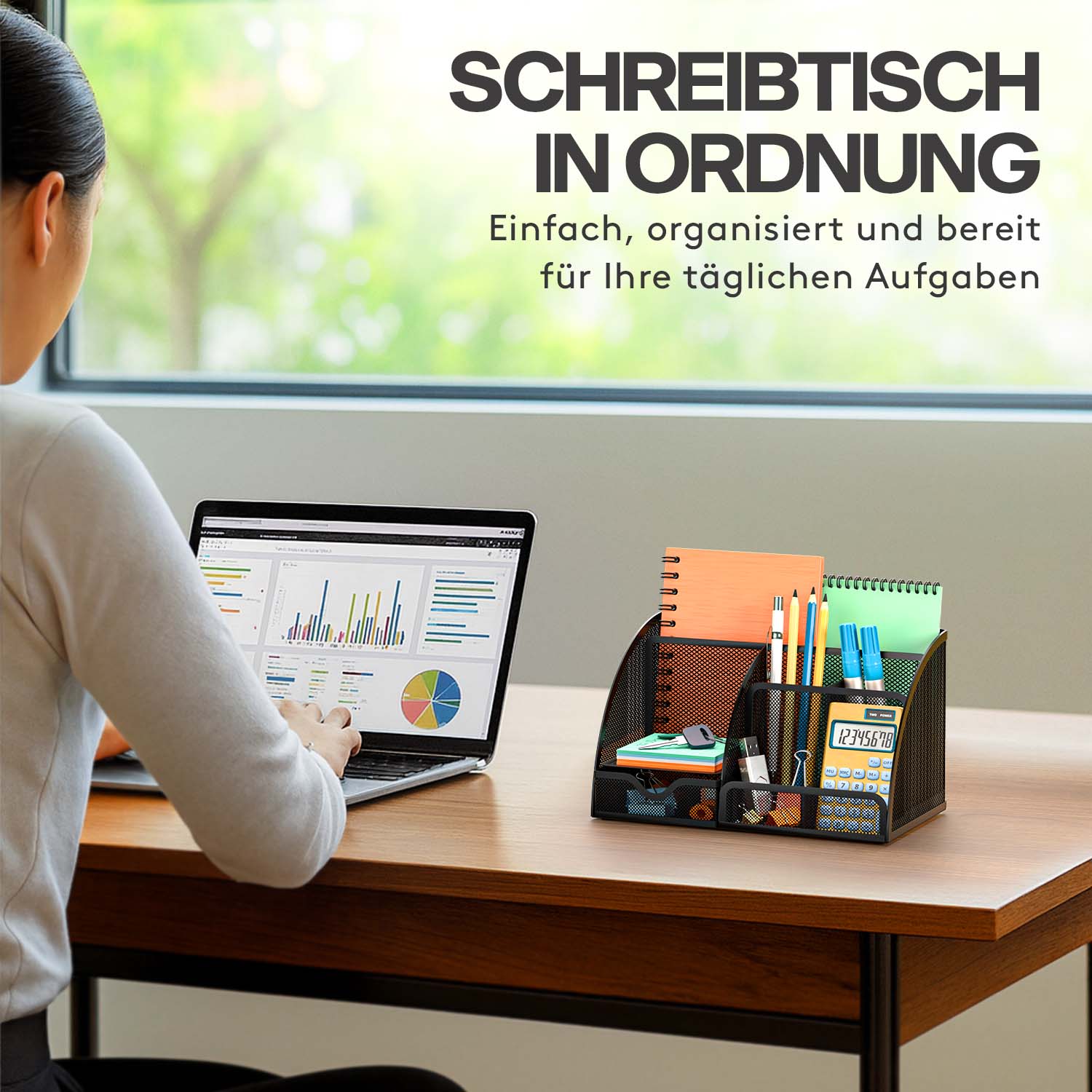 acropaq-b-ro-organizer-6-f-cher-1-schublade-schwarz-metall image 3