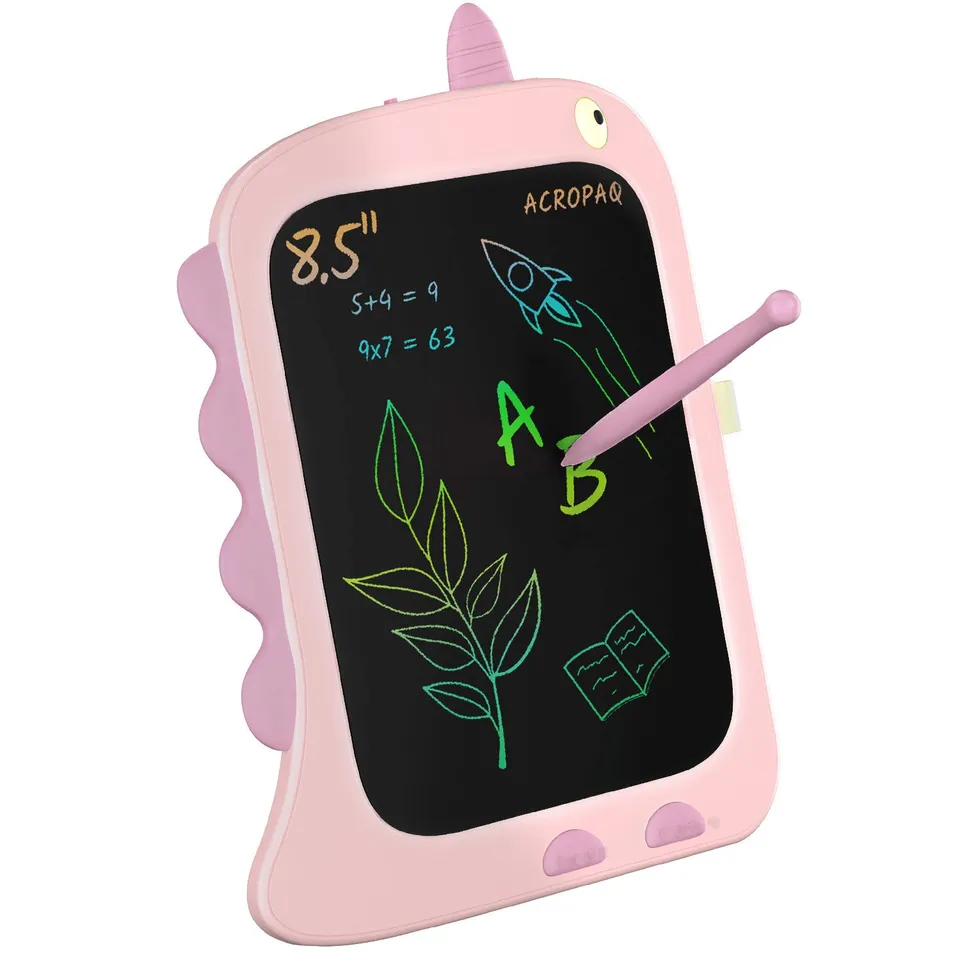 acropaq-lcd-schreibtafel-dino-8-5-zoll-rosa image 1