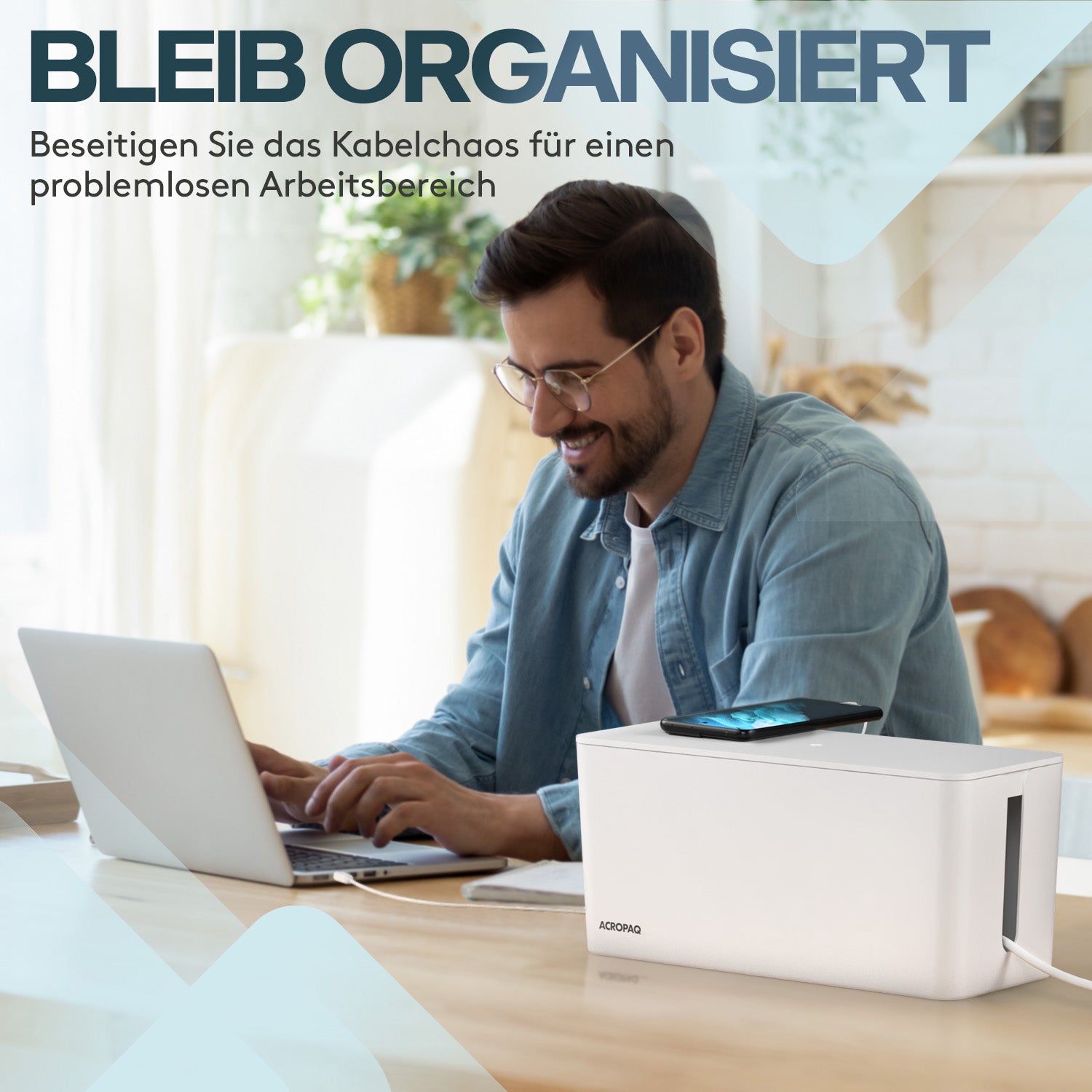 acropaq-kabelbox-mittel-wei-steckdosen-box-kabel-organizer image 2