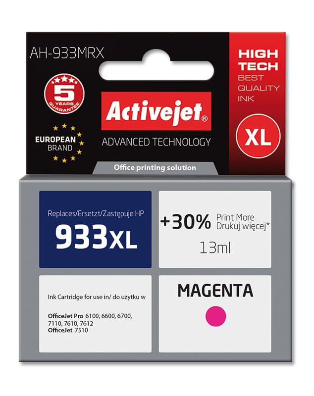 activejet-ah-933mrx-tintenpatrone-magenta-13-ml-f-r-hp-933xl image 1