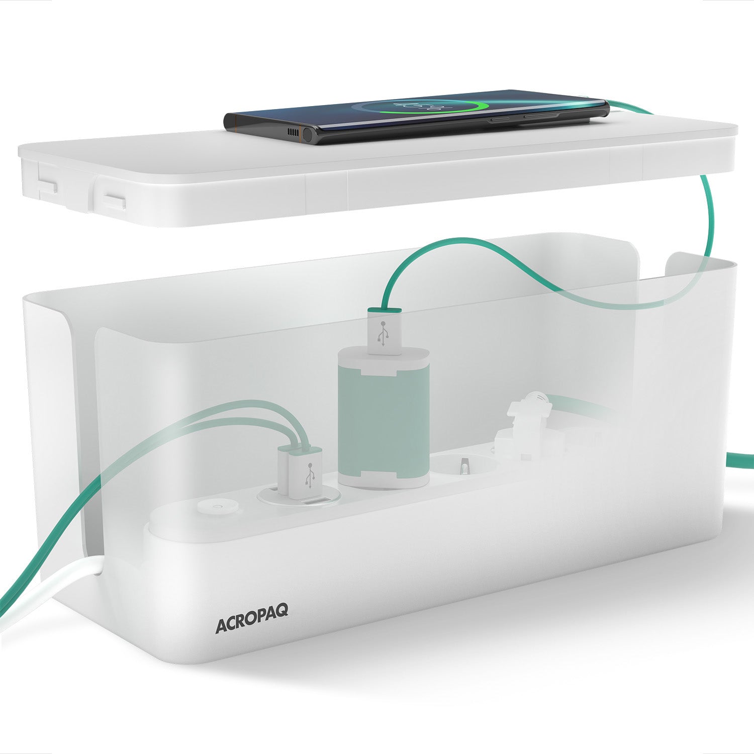 acropaq-arbeitsergonomie-kabelbox-medium-wei image 1