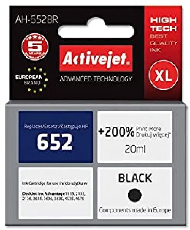 activejet-ah-652br-tintenpatrone-schwarz-ersetzt-hp-652 image 1