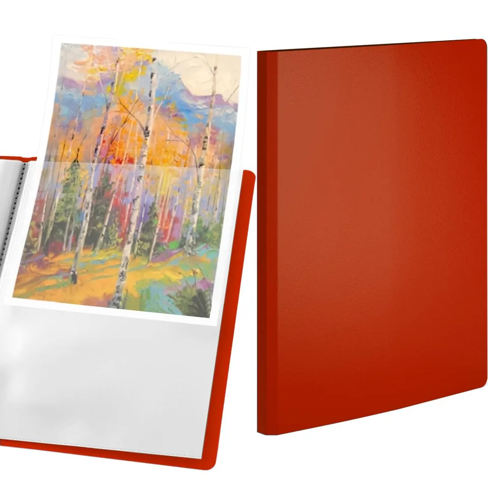 acropaq-ordner-pr-sentationsmappe-a4-rot-40-f-cher-sichtbuch image 1
