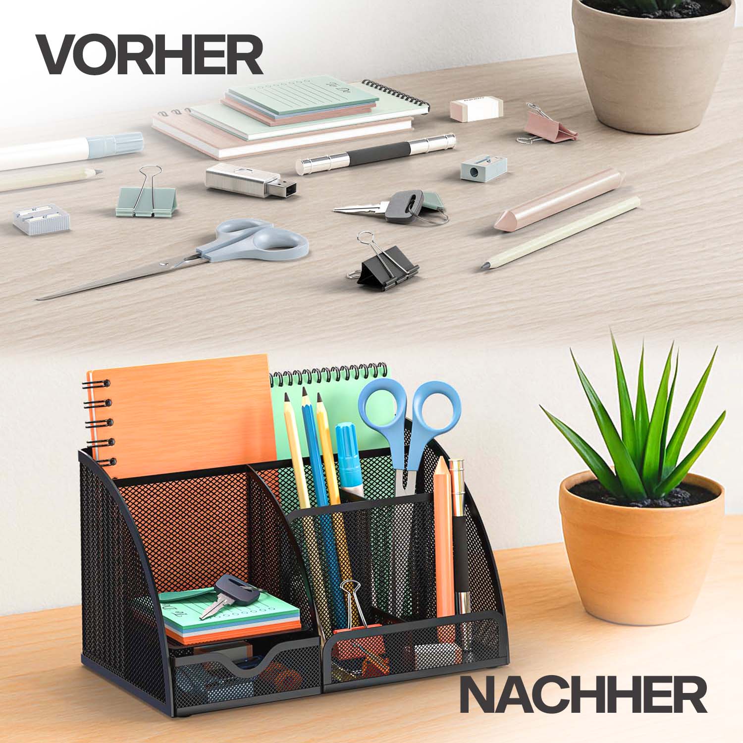 acropaq-b-ro-organizer-6-f-cher-1-schublade-schwarz-metall image 5