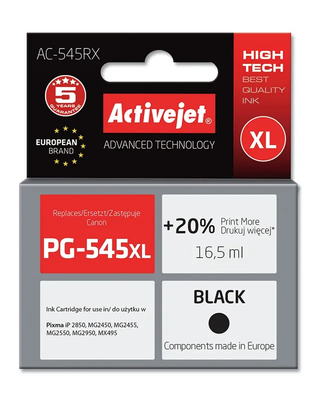 activejet-ac-545rx-tintenpatrone-schwarz-f-r-canon-pg-545xl-15ml image 1