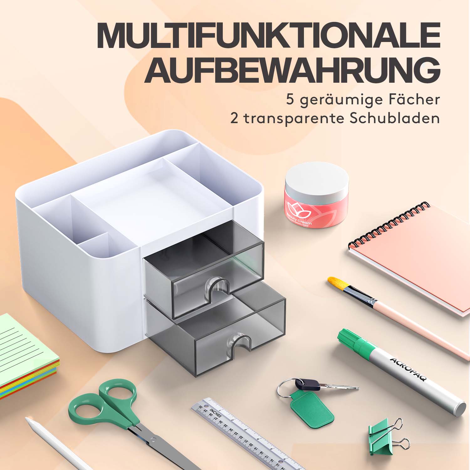 acropaq-schreibtisch-organizer-wei-5-f-cher-2-schubladen image 3
