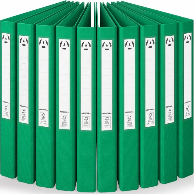 acropaq-ringmappe-a4-2-ringe-42mm-gr-n-10er-fsc image 1