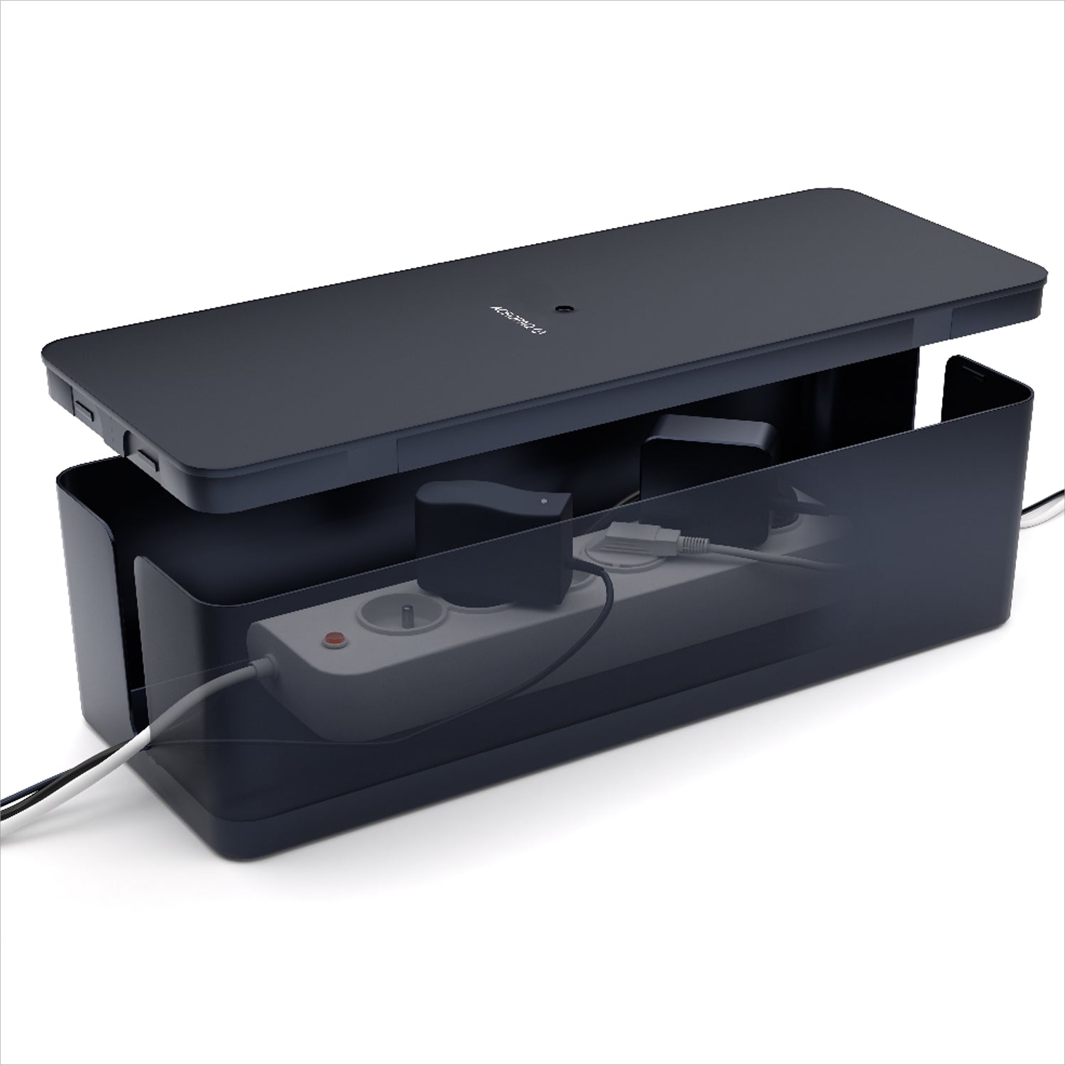 acropaq-kabelbox-medium-schwarz-steckdosenleiste image 1
