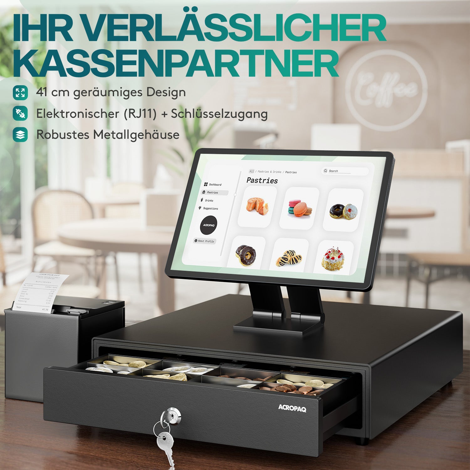 acropaq-kassenschublade-metall-schwarz-8-m-nzf-cher image 2