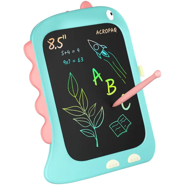 acropaq-lcd-schreibtafel-kinder-dino-8-5-zoll-blau image 1