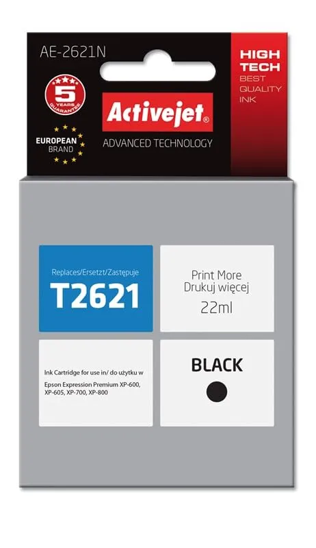 activejet-ae-2621n-tintenpatrone-schwarz-f-r-epson-t2621-12ml image 1