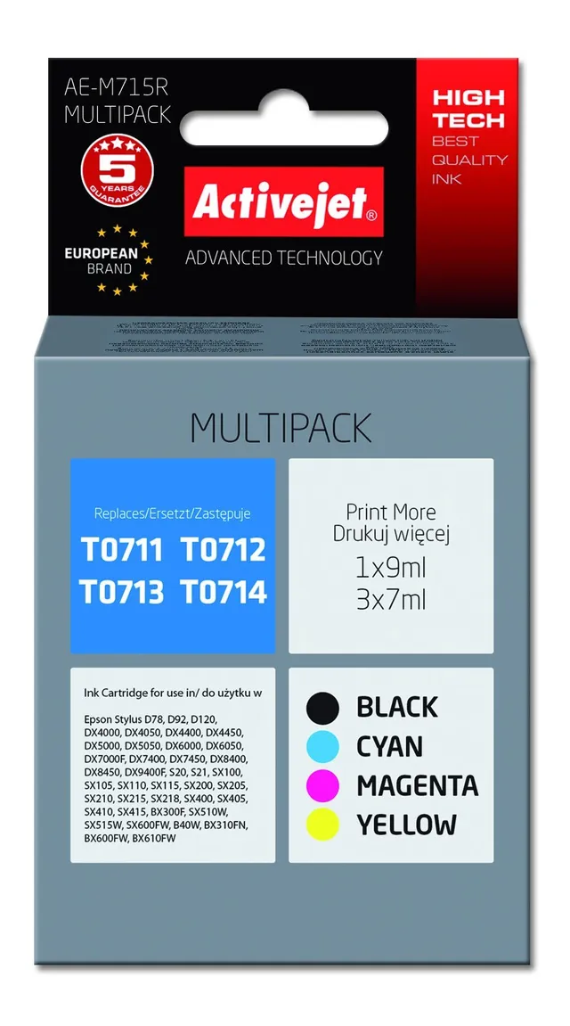 activejet-t0715-tintenpatronen-multipack-epson-refill-4er image 1