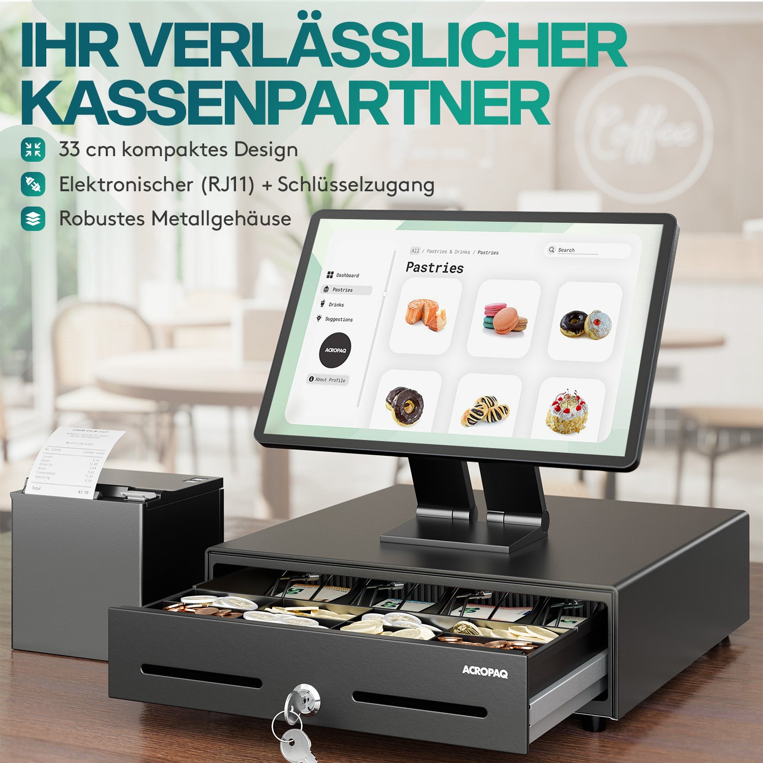 acropaq-kassenschublade-33-x-33-5-cm-schwarz-metall-8-m-nzf-cher image 2