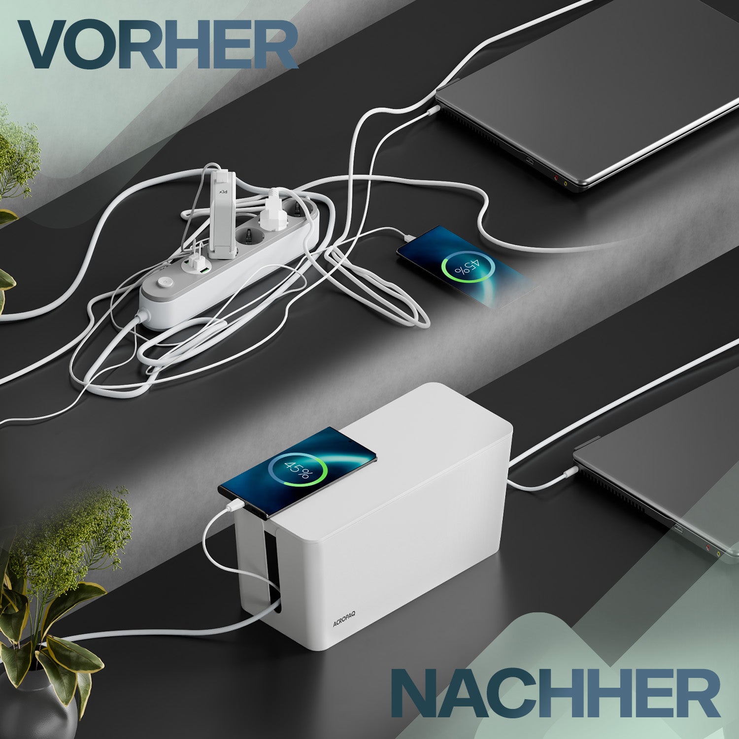 acropaq-kabelbox-mittel-wei-steckdosen-box-kabel-organizer image 5