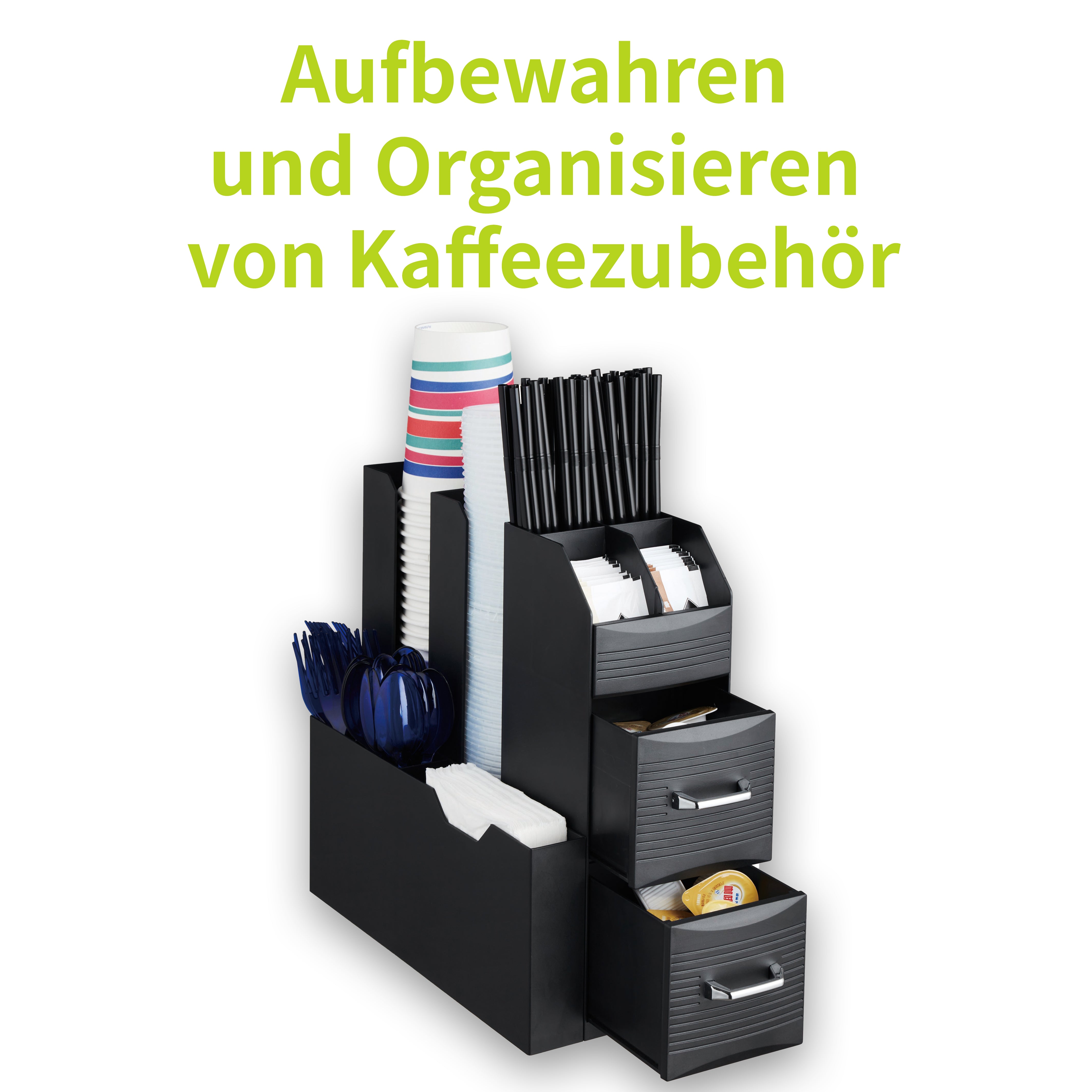 acropaq-kaffeeorganizer-schwarz-2-schubladen-10-f-cher image 2