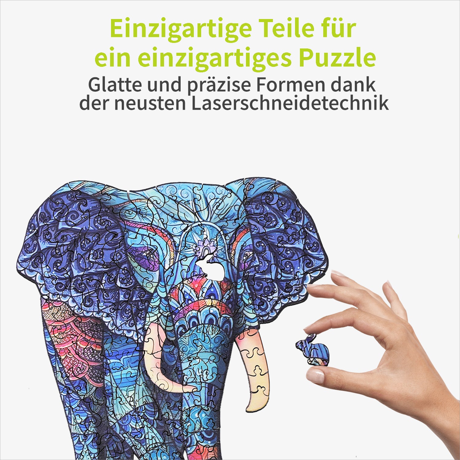 acropaq-holzpuzzle-elefant-200-teile-a3-puzzle image 2
