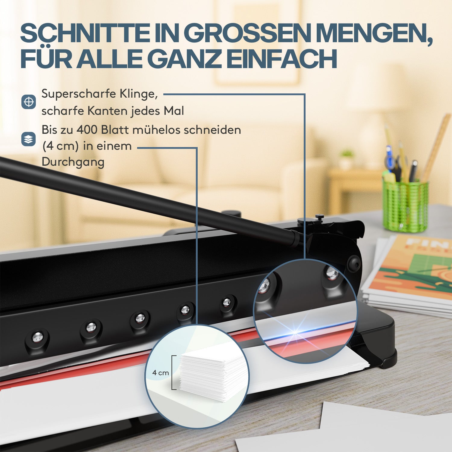 acropaq-papierschneider-a4-400-blatt-schwarz-stahl image 2