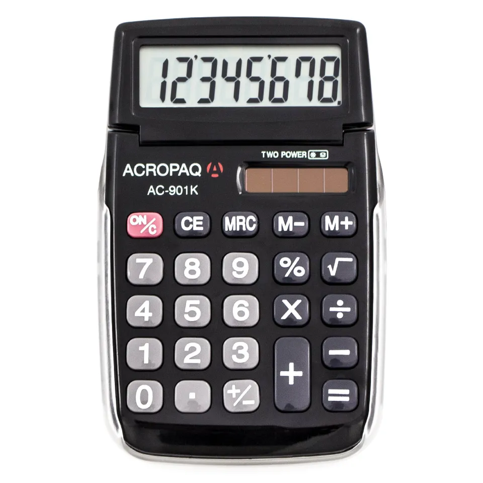 acropaq-taschenrechner-8-stellig-dual-power-schwarz-2 image 1