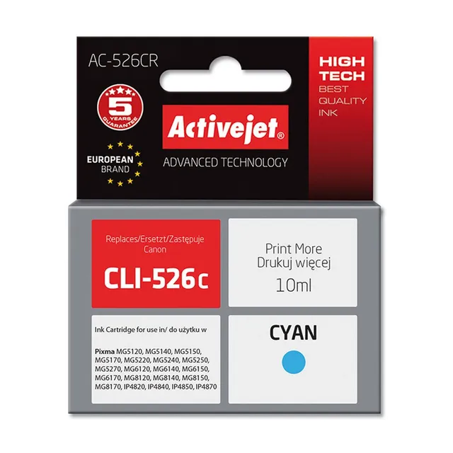 activejet-ac-526cr-tintenpatrone-cyan-f-r-canon-cli-526c-10-ml image 1