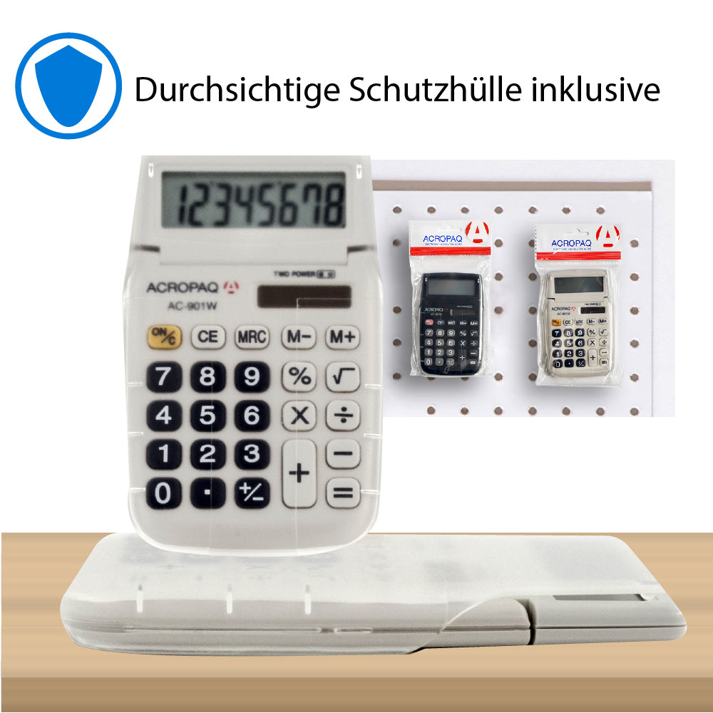 acropaq-taschenrechner-8-stellig-lc-display-wei-dual-power image 6