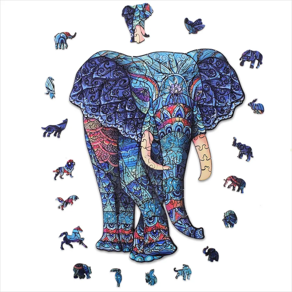acropaq-puzzle-holz-elefant-150-teile-a4 image 1