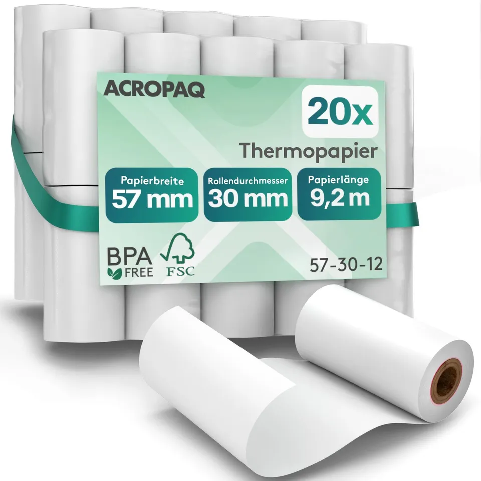 acropaq-cash-handling-kassenrollen-57x30mm-bpa-frei-20-rollen image 1
