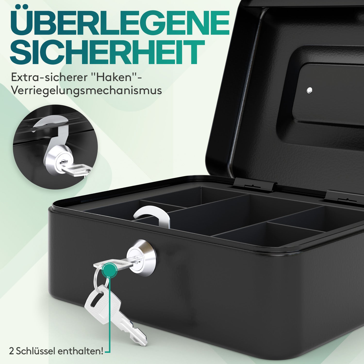 acropaq-geldkassette-20x16x9-metall-schwarz-schl-ssel image 3