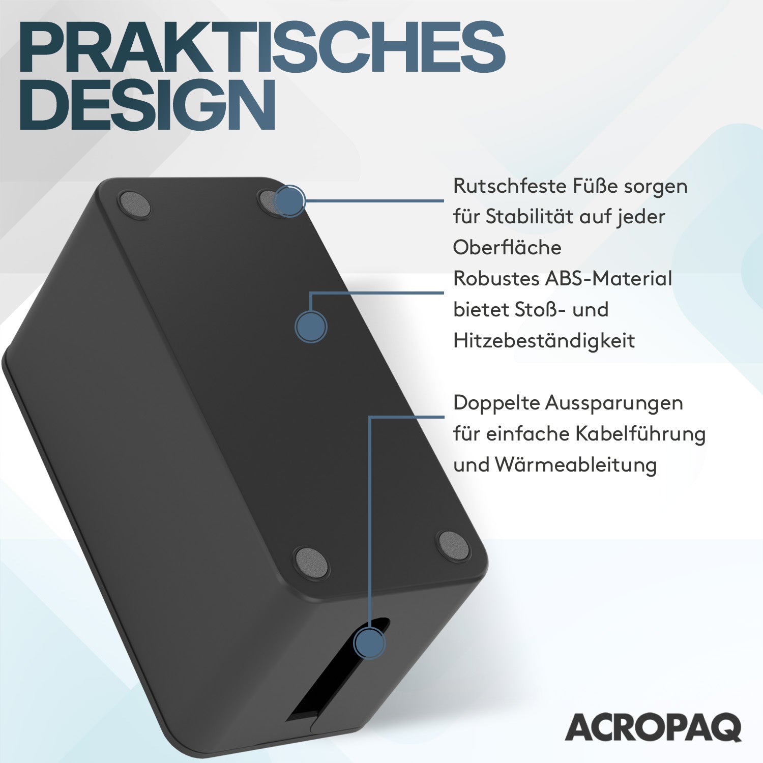 acropaq-kabelbox-klein-schwarz-f-r-steckdosenleiste image 4