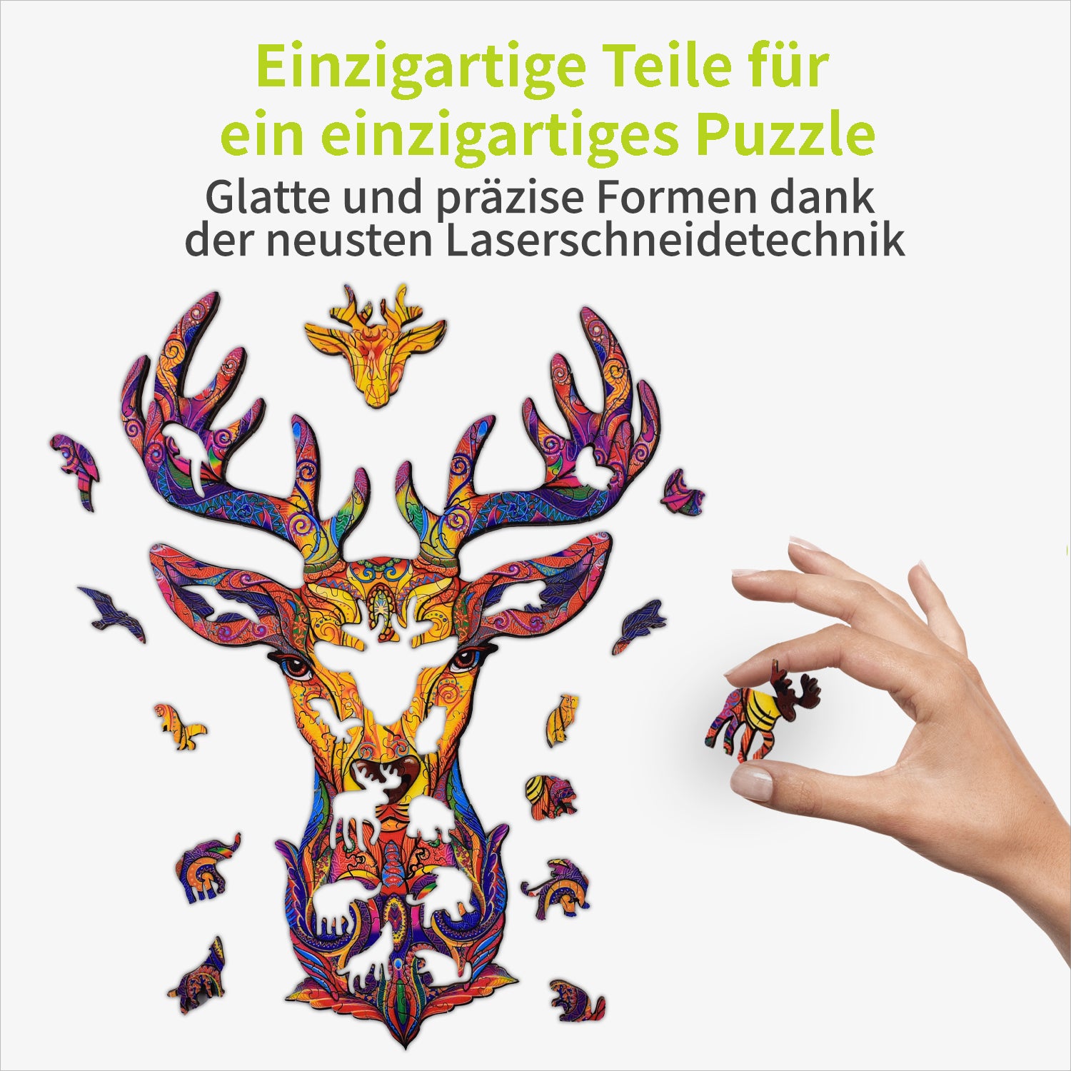 acropaq-puzzles-holzpuzzle-hirsch-150-teile-a4-geschenk image 3