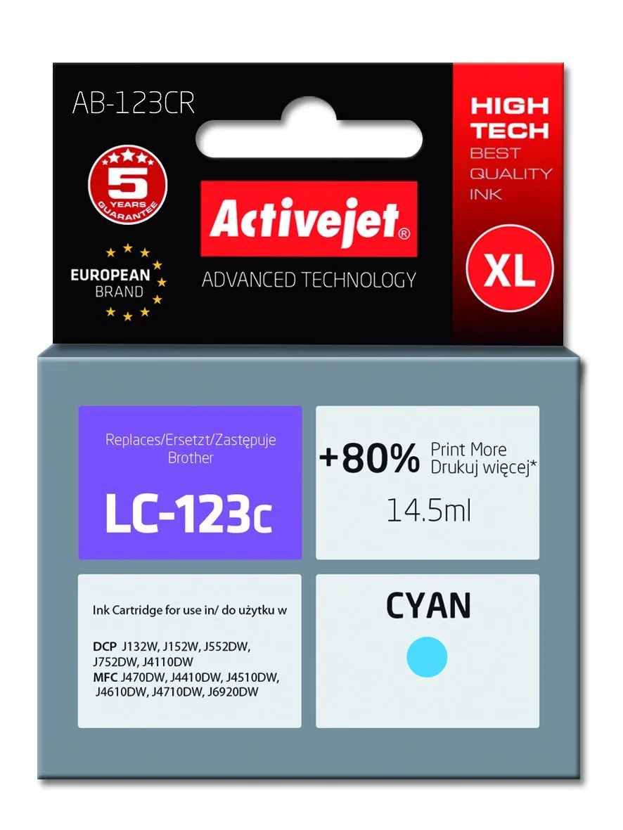activejet-ab-123cr-tintenpatrone-cyan-f-r-brother-lc123 image 1