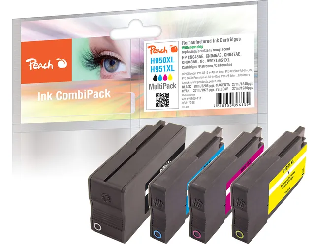 peach-pbp-h950-951-druckerpatronen-xl-spar-pack-4er image 1