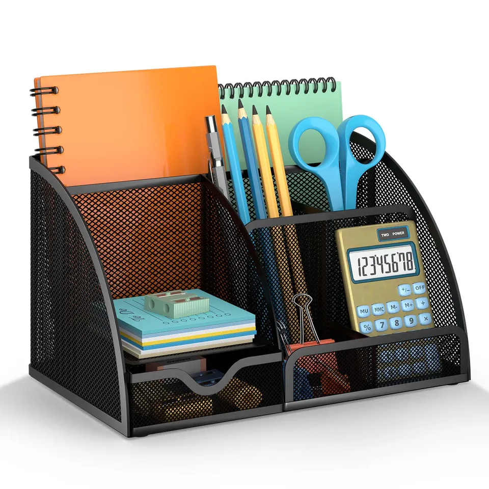 acropaq-b-ro-organizer-6-f-cher-1-schublade-schwarz-metall image 1