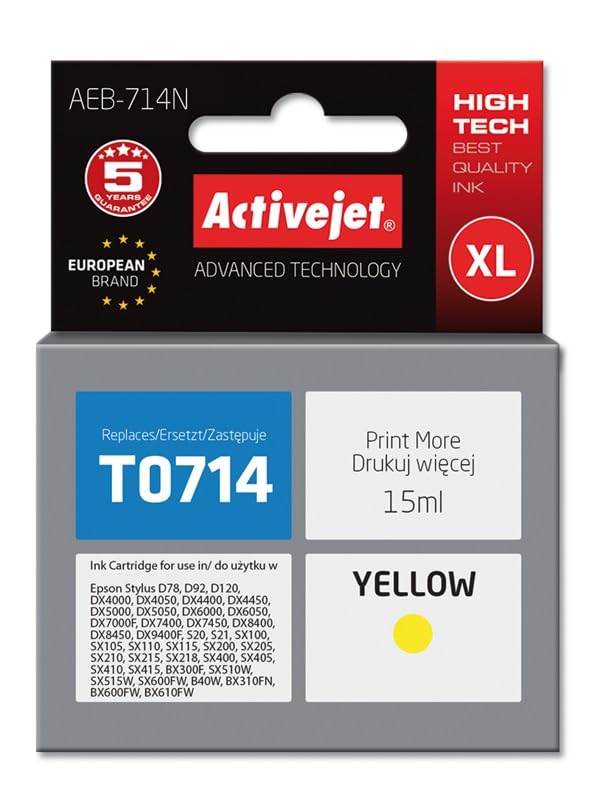 activejet-aeb-714n-tintenpatrone-gelb-15-ml-epson-kompatibel image 1