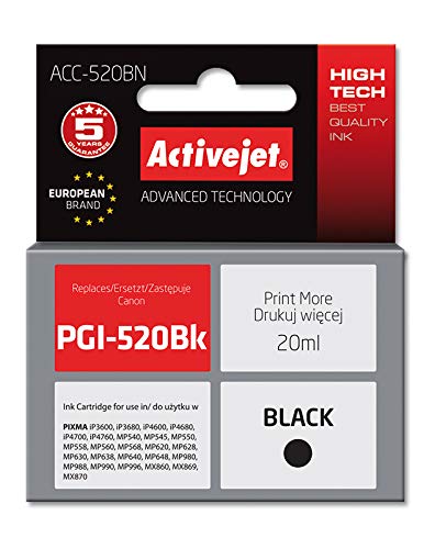 activejet-acc-520bk-tintenpatrone-schwarz-20-ml-canon-pgi-520bk-ersatz image 1