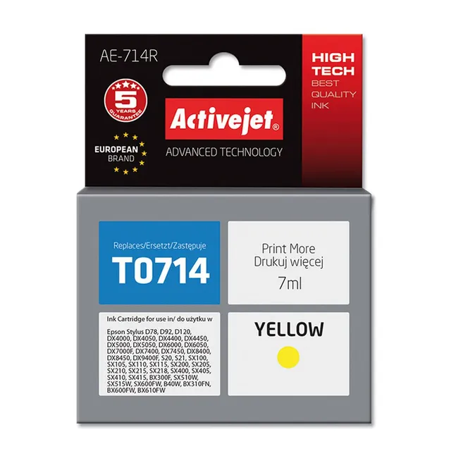 activejet-ae-714r-tintenpatrone-gelb-7-ml-f-r-epson-t0714 image 1