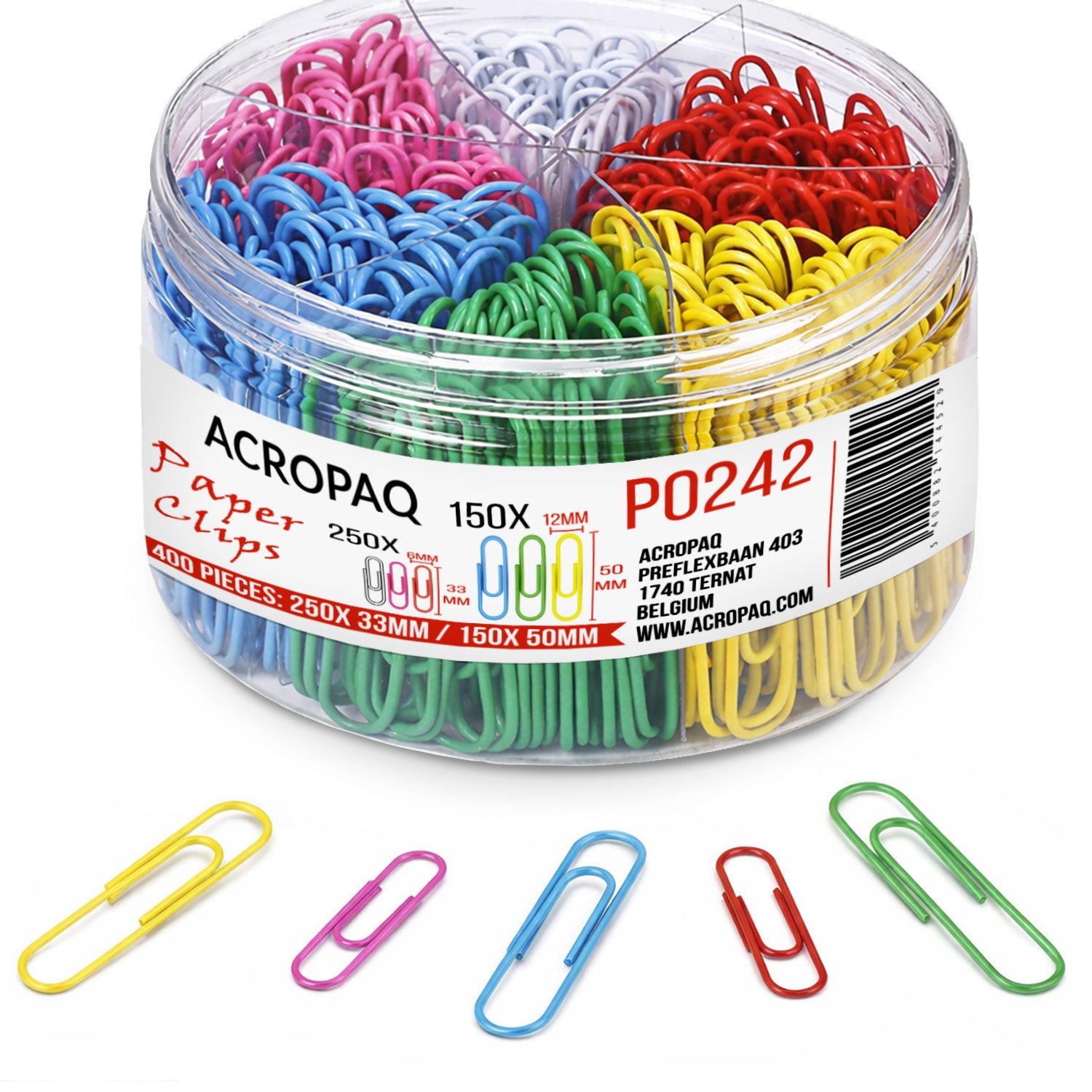 acropaq-b-roklammern-vinyl-400er-bunt-33mm-50mm image 1