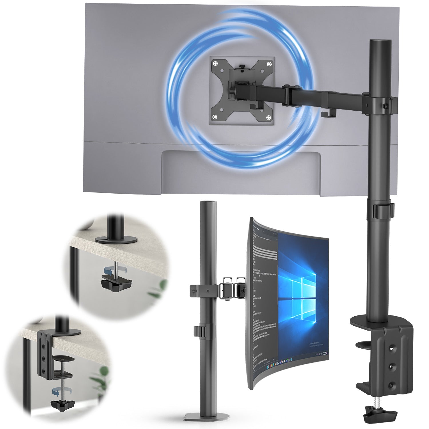 acropaq-monitorhalterung-13-32-zoll-klemmbefestigung-1-monitor image 1