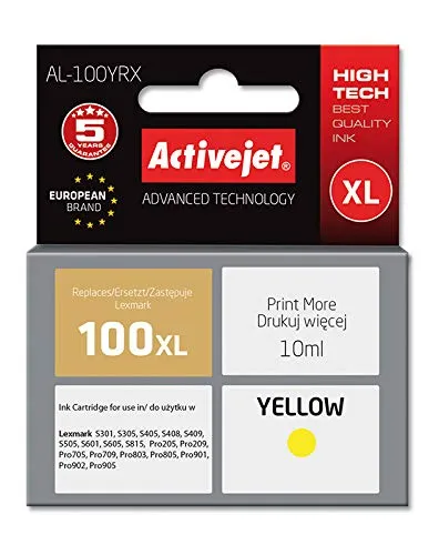 activejet-al-100yrx-tinte-gelb-f-r-lexmark-100xl-10-ml image 1