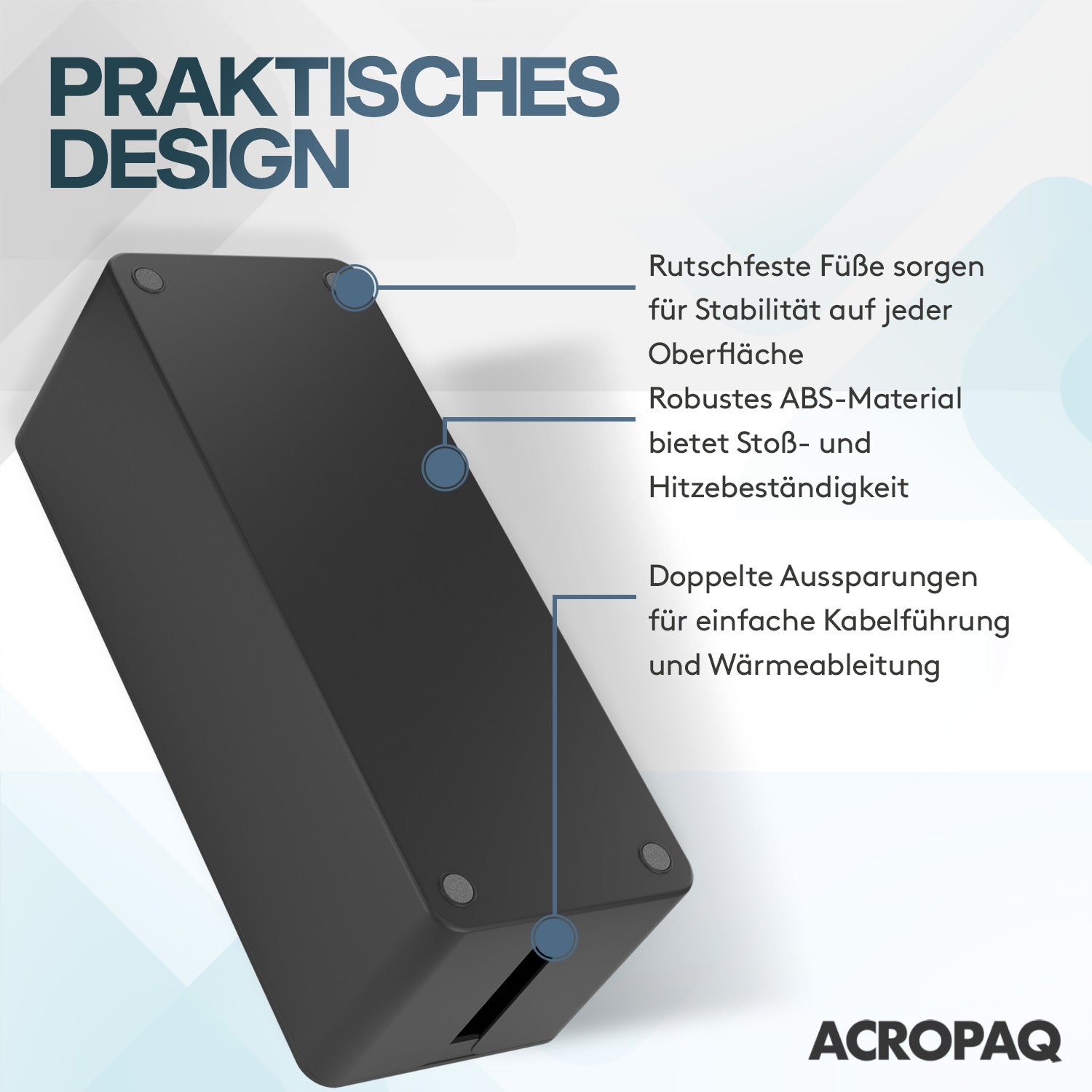acropaq-arbeitsergonomie-kabelbox-gro-schwarz-f-r-steckdosenleiste image 5