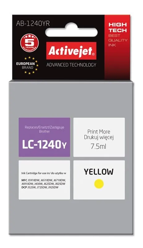 activejet-ab-1240yr-tintenpatrone-gelb-7-5-ml-f-r-brother image 1