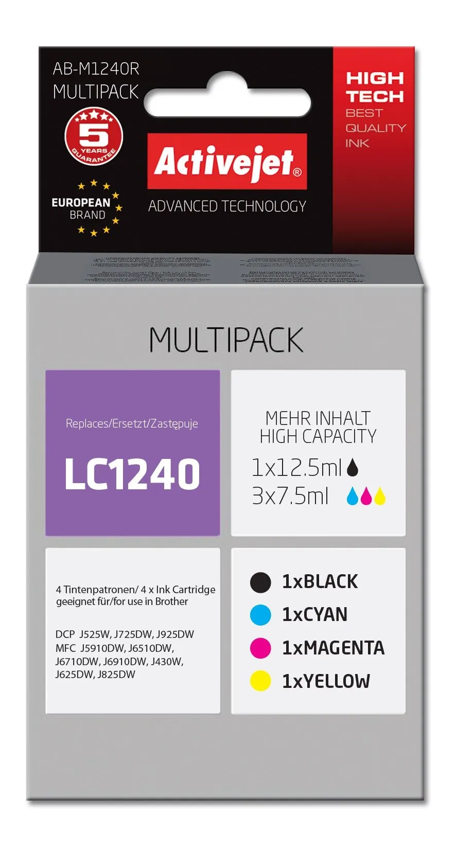 activejet-ab-m1240r-patronen-4er-cmyk-f-r-brother-lc1240 image 1